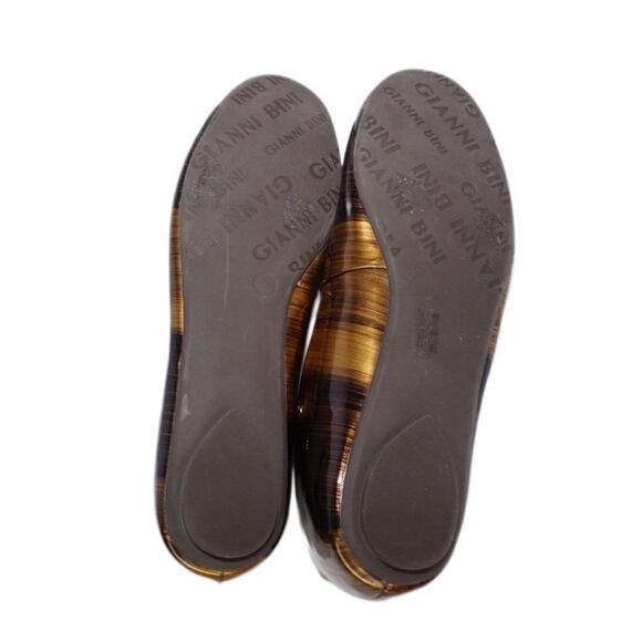 Gianni Bini Gold & Brown 'Ginger' Ballet Flats, Size 8 - Picture 2 of 7